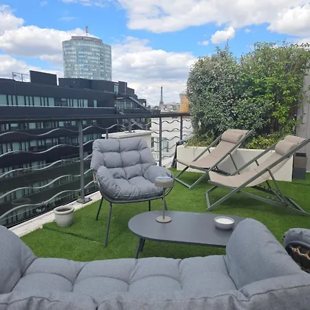 Appartamento Penthouse Vue Tour Eiffel 2 Parkings Free - 2 Terrasses - Entièrement Climatisé Porte De Versailles 4 - 6 Pers Issy-les-Moulineaux